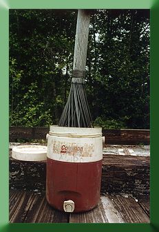 Cleaned broom, note galvanizing has been removed by acid.