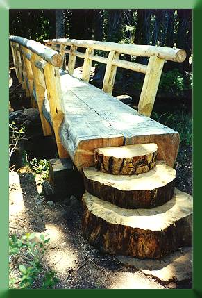 Bend, OR:  East Cultus Bridge after completion by  John Schubert and his trail crew, 1993.