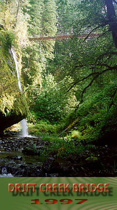 Drift Creek Bridge, 100' above the falls.