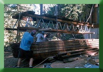 Truss section ready for installation