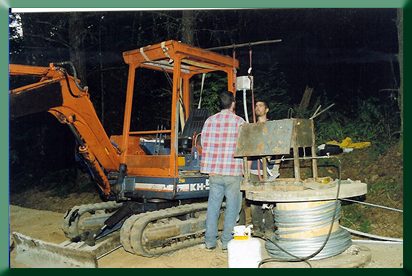 Preparing to socket the main cables.