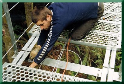 Marco Ernandes installing sway cables.