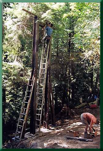 Assembling the east tower.