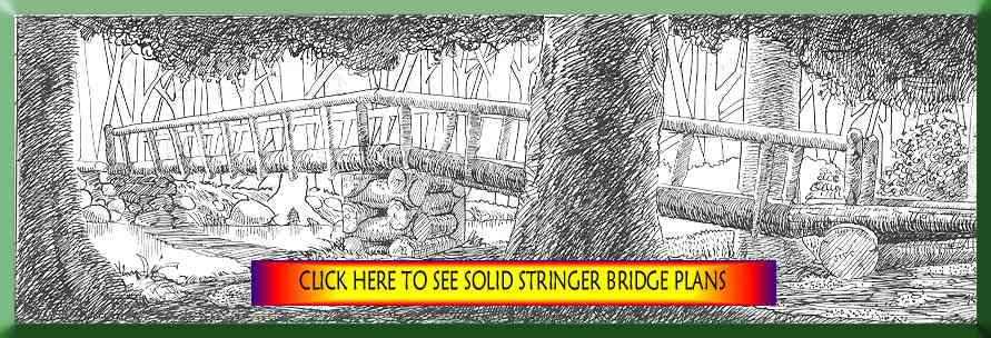 Pete Luchetti drawing of Kachess Campground Bridge, circa 1989.