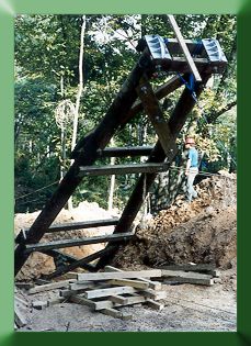 Tilting tower into position