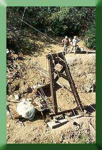 Tilting the tower into position