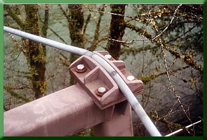 Original cable saddle and mainline installed at top of new tower.