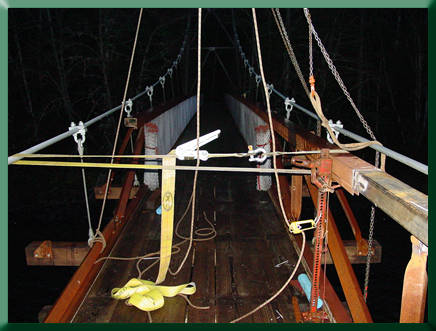 Upriver chord section in place, downriver chord ready for repair.  