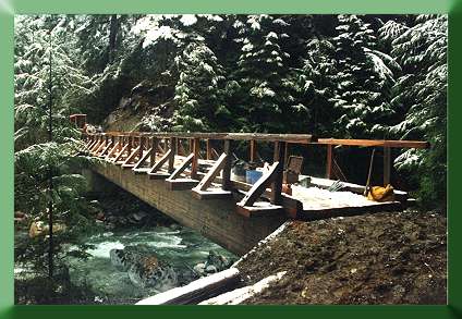 Nearing completion:  Noisy Creek Bridge, WA, near Mt. Baker.