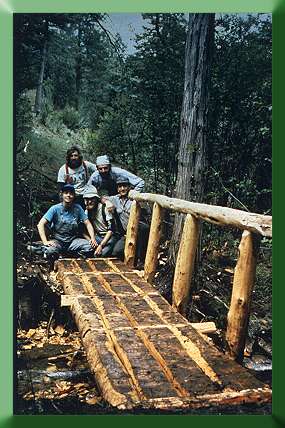 Completed Sandia Ranger District Bridge, NM.  There is no hardware in this bridge.
