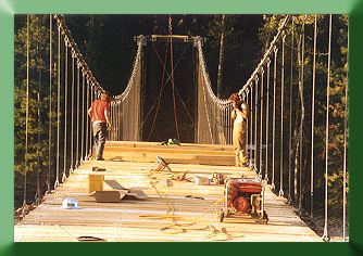 Robert Mitton and Jeremy Eyre installing decking
