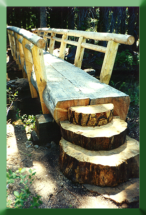 Bend, OR:  East Cultus Bridge after completion by  John Schubert and his trail crew, 1993.