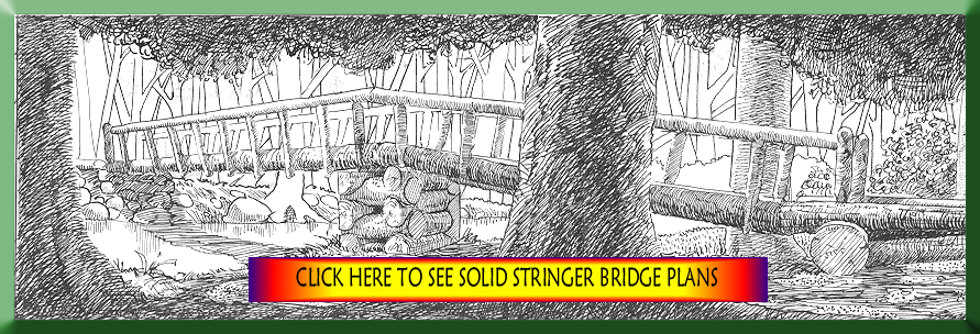 Pete Luchetti drawing of Kachess Campground Bridge, circa 1989.