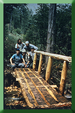 Completed Sandia Ranger District Bridge, NM.  There is no hardware in this bridge.