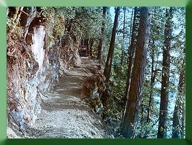 Finished trail though vertical rock.