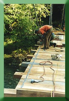 Installing decking.
