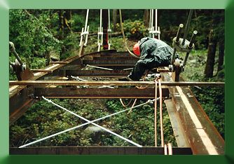 Installing diagonal bracing.