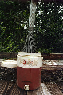 Cleaned broom, note galvanizing has been removed by acid.