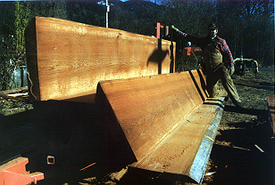 Western Red Cedar decking milled from salvage timber.