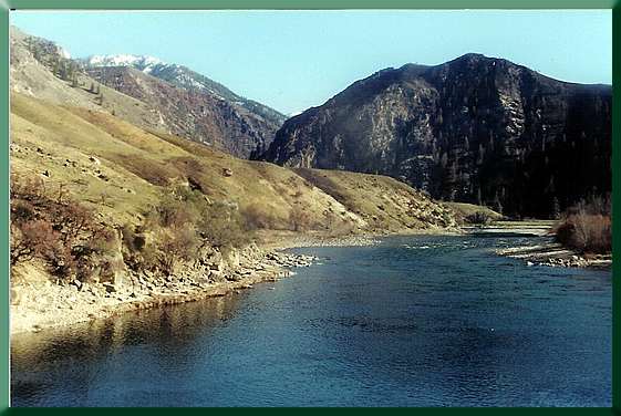 View upriver (south) from the bridge.