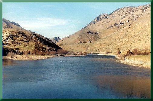 Looking North from the bridge-downriver.