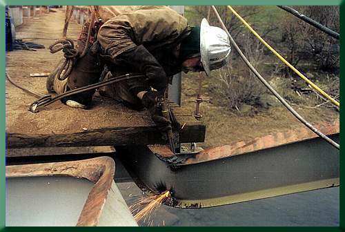 Carroll Vogel cutting off the branch he's sitting on.