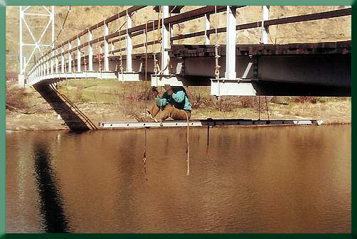 Working in the basement.