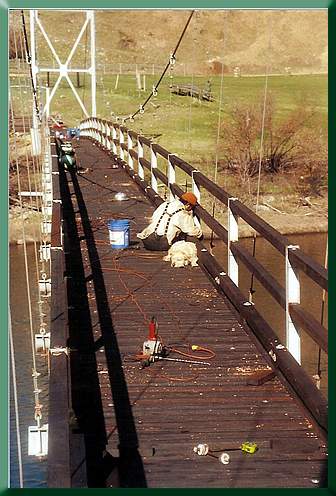 Finally, installing kick rails.