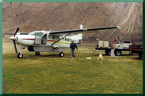 Unloading the Islander.