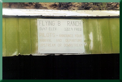 At Flying B air strip.