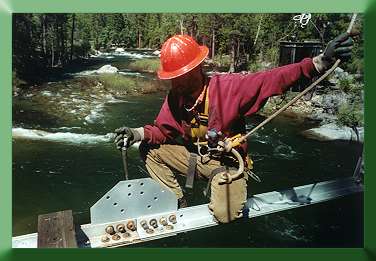 Keith Monohan installing first new gusset plate.