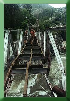 Stringers and damaged truss at mid-span.