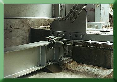 New sill beam arrangement showing sway brace and bottom chord slide fitting. 