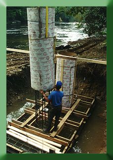 Setting sonotube for tower column