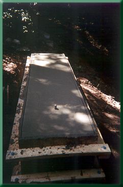 Tower abutment after concrete placement.