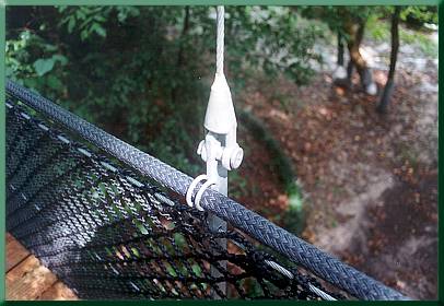 Sahale suspender bar with hawser hand rail.